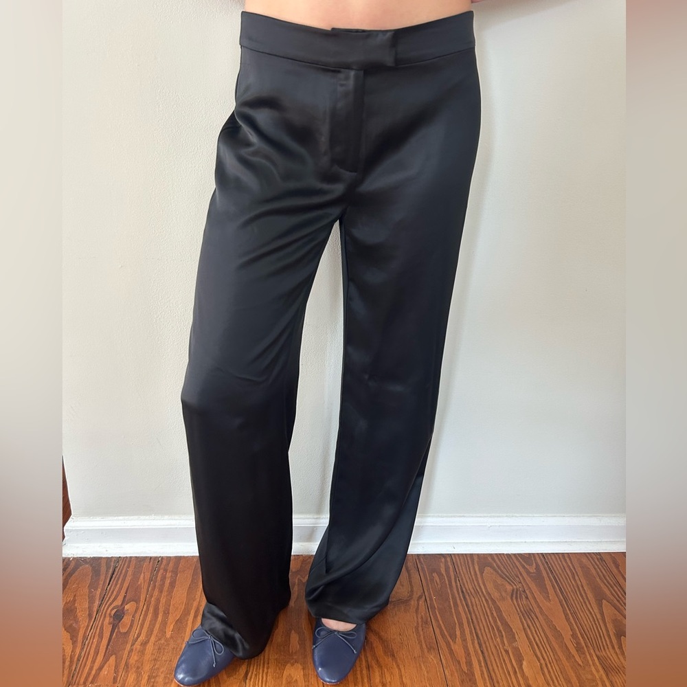 Reformation Black Satin Pants